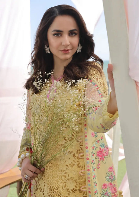 Maryam Hussain Luxury Lawn'24 D-07-TROPICA - Mohsin Saeed Fabrics