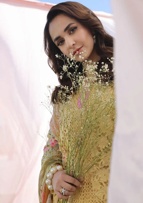 Maryam Hussain Luxury Lawn'24 D-07-TROPICA - Mohsin Saeed Fabrics