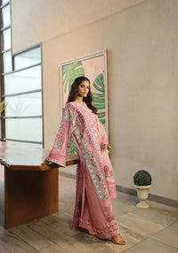 Maryam Hussain Luxury Lawn'24 D-10-CORAL - Mohsin Saeed Fabrics
