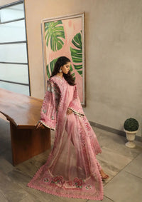 Maryam Hussain Luxury Lawn'24 D-10-CORAL - Mohsin Saeed Fabrics