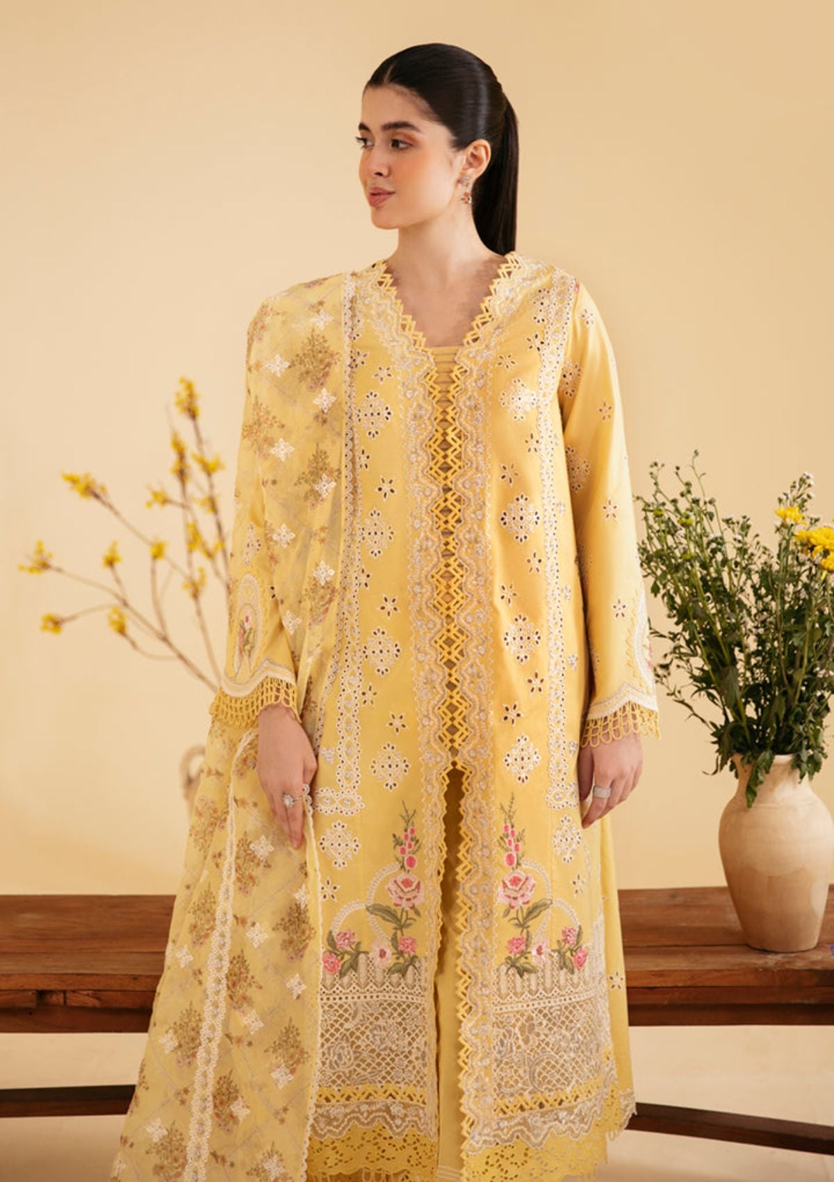 Qalamkar Qlinekari Luxury Lawn'24 SQ-12 ZHAIN - Mohsin Saeed Fabrics