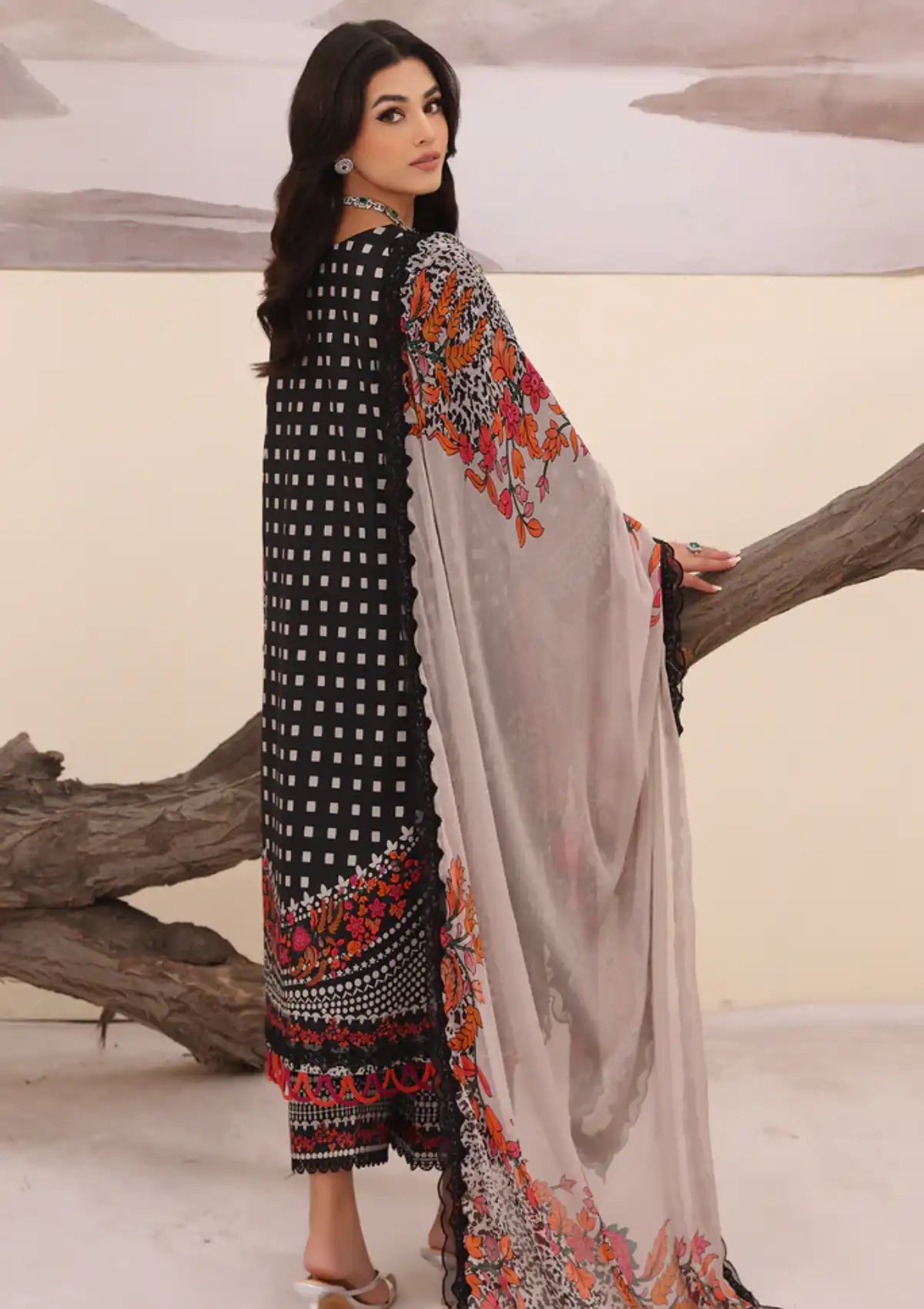 Charizma Naranji Emb Lawn'24 Vol-01 CN4-009 - Mohsin Saeed Fabrics