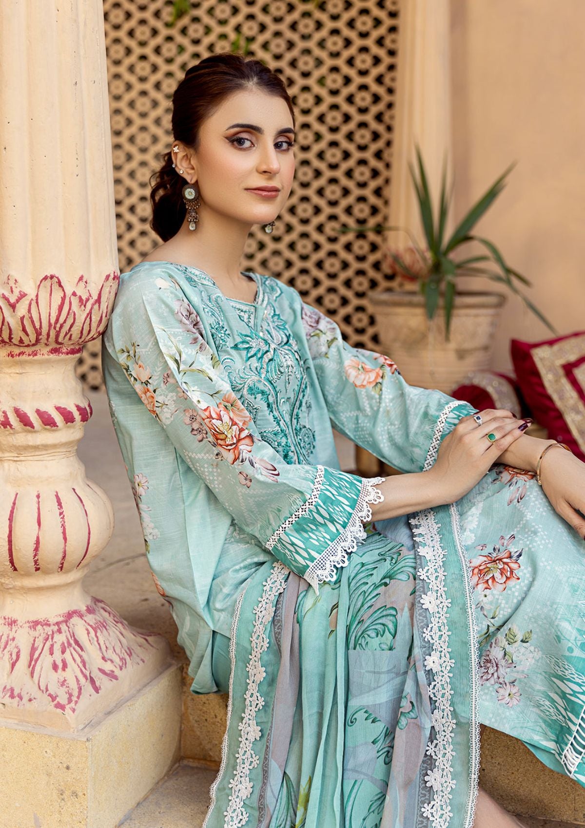 Rangoon Lawn Vol-02 Azam Arts'24 D-1383 - Mohsin Saeed Fabrics