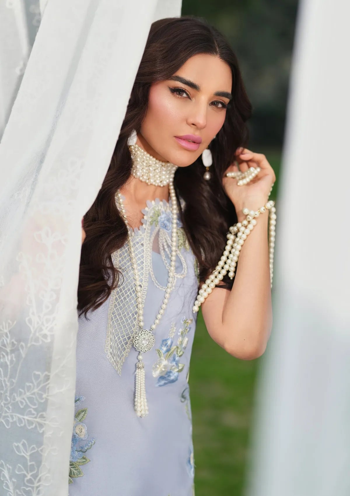 Maryam Hussain Luxury Lawn'26 D-05 Frost