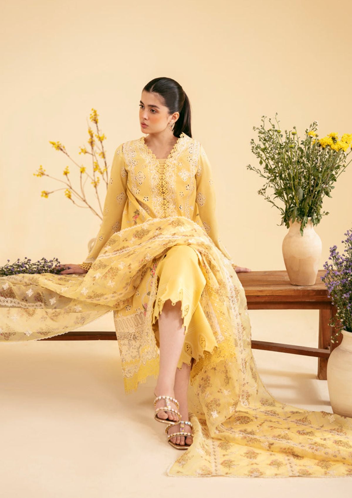 Qalamkar Qlinekari Luxury Lawn'24 SQ-12 ZHAIN - Mohsin Saeed Fabrics