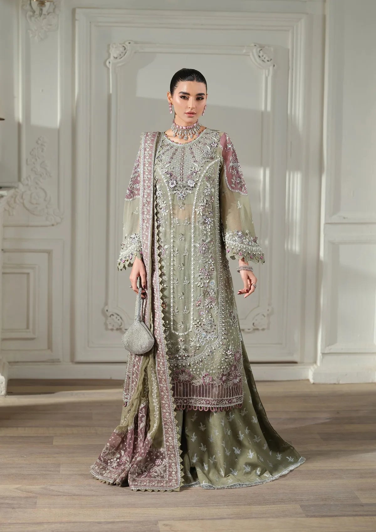 Maryam Hussain Meer Luxury Chiffon'26 D-07 Jhoomro