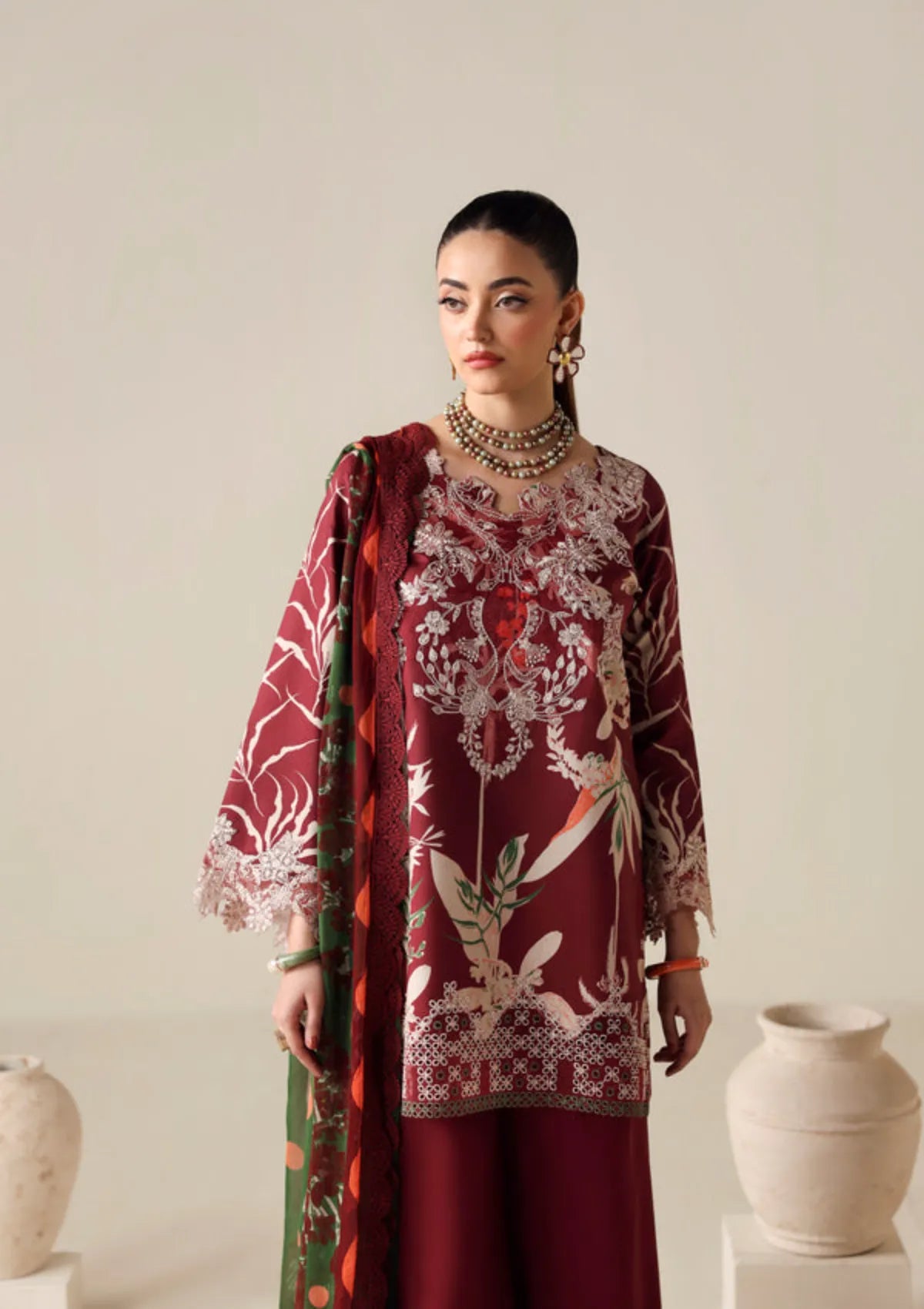 Naqsh Zyrah Fall Winter'25 DEEP RED - 00186