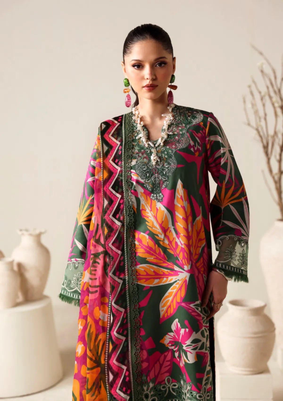 Naqsh Zyrah Fall Winter'25 DARK GREEN- 00185