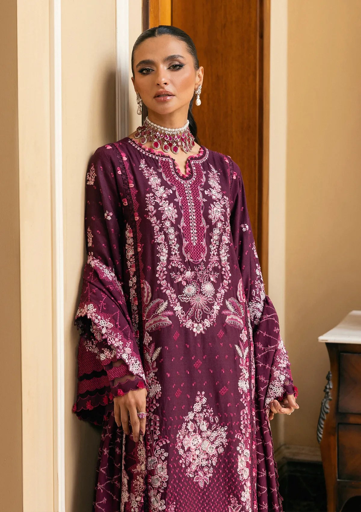 Elaf Luxury Winter'25 EWK-2B Berryblush