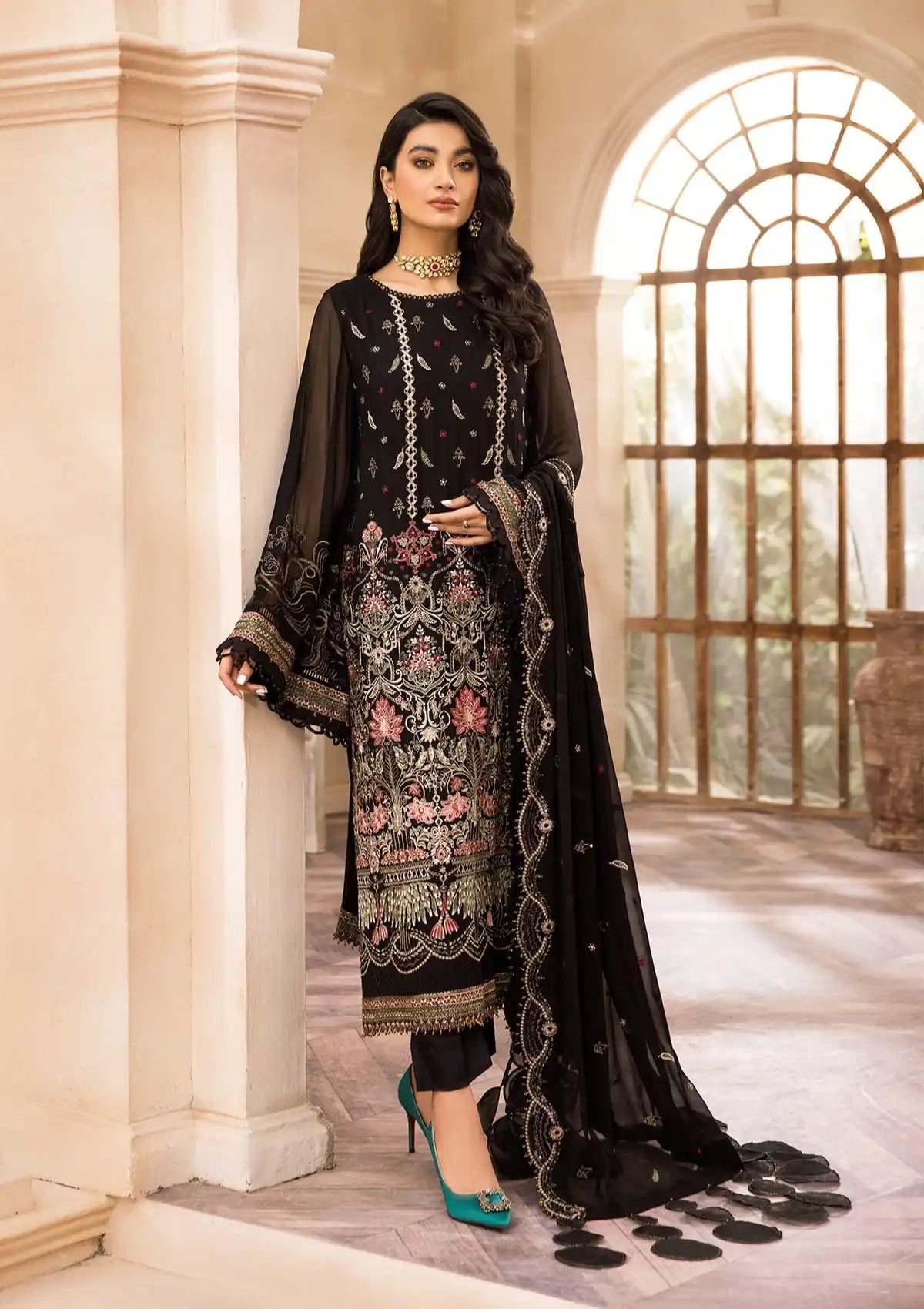 Farasha Emb Chiffon'22 Vol-01 D-06