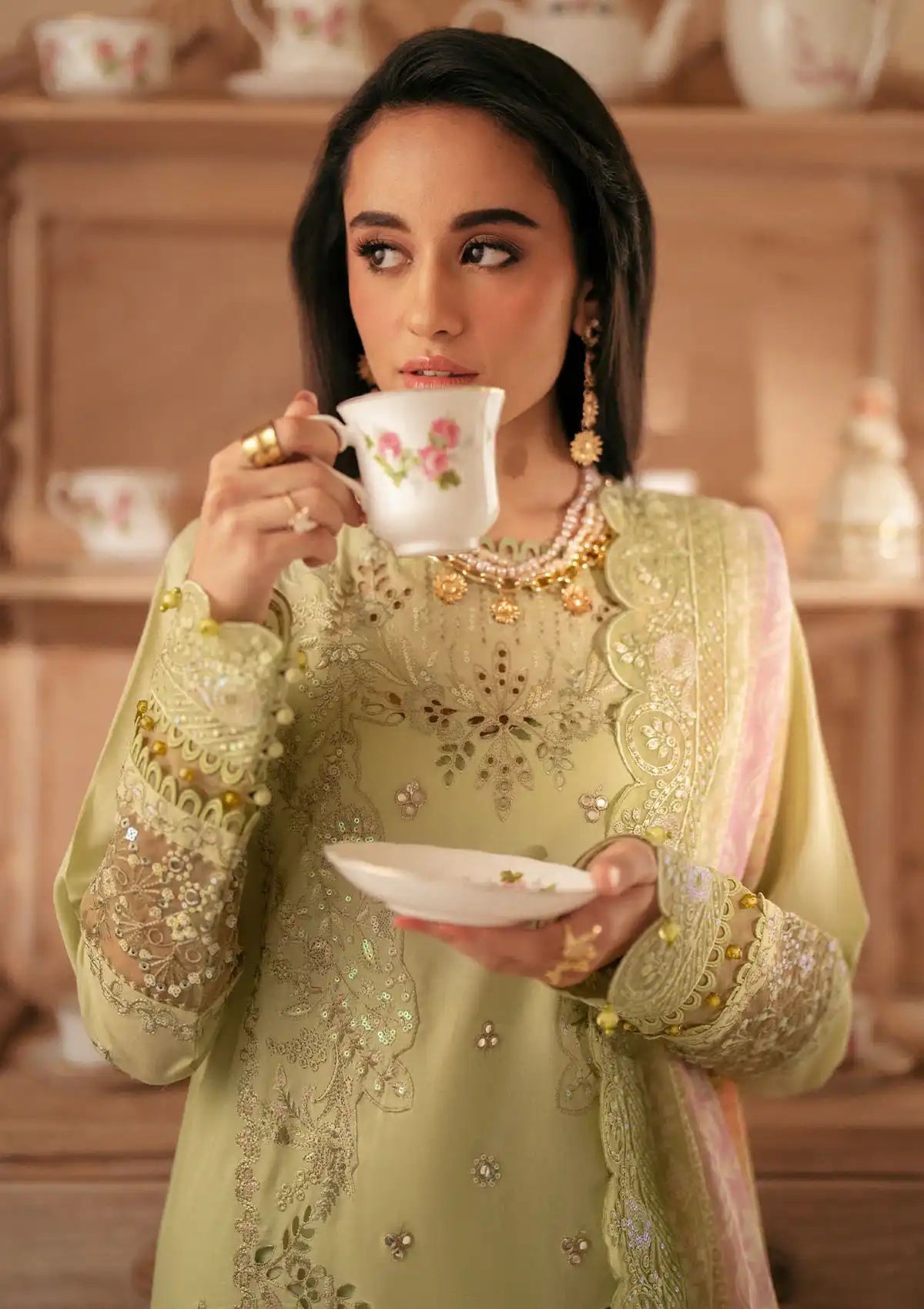 Nureh Maya Embroidered Lawn'24 NS-143 - Mohsin Saeed Fabrics