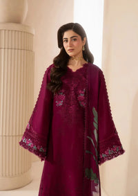Elaf E-Craft Chikankari Lawn'26 EHC-4A GARNET