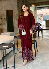 Sidra Fahad Velvet'25 SF - 293  Maroon