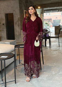 Sidra Fahad Velvet'25 SF - 293  Maroon