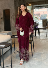Sidra Fahad Velvet'25 SF - 293  Maroon