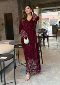 Sidra Fahad Velvet'25 SF - 293  Maroon