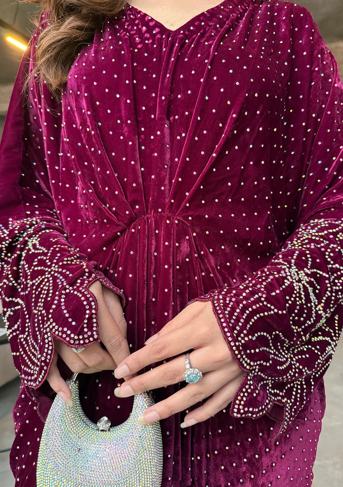 Sidra Fahad Velvet'25 SF - 293  Maroon