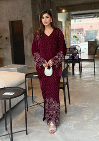 Sidra Fahad Velvet'25 SF - 293  Maroon