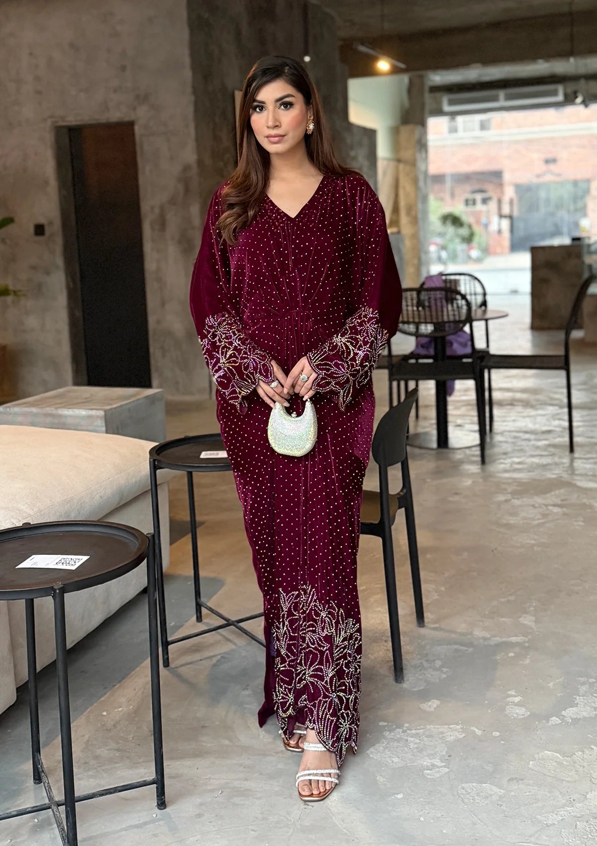 Sidra Fahad Velvet'25 SF - 293  Maroon