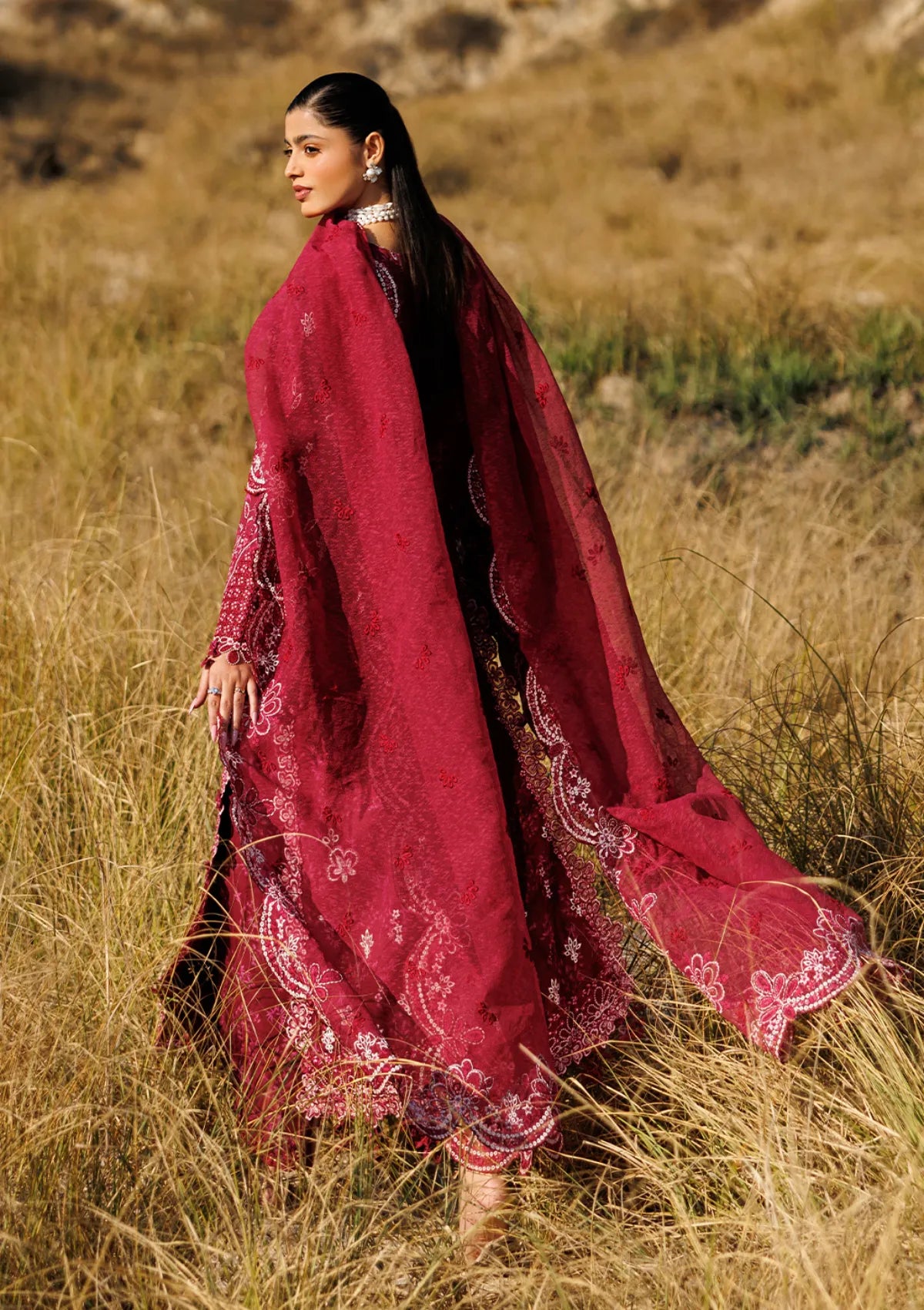 Emaan Adeel Sunlit Groove Luxury Lawn'26 -RADIANT ROSE
