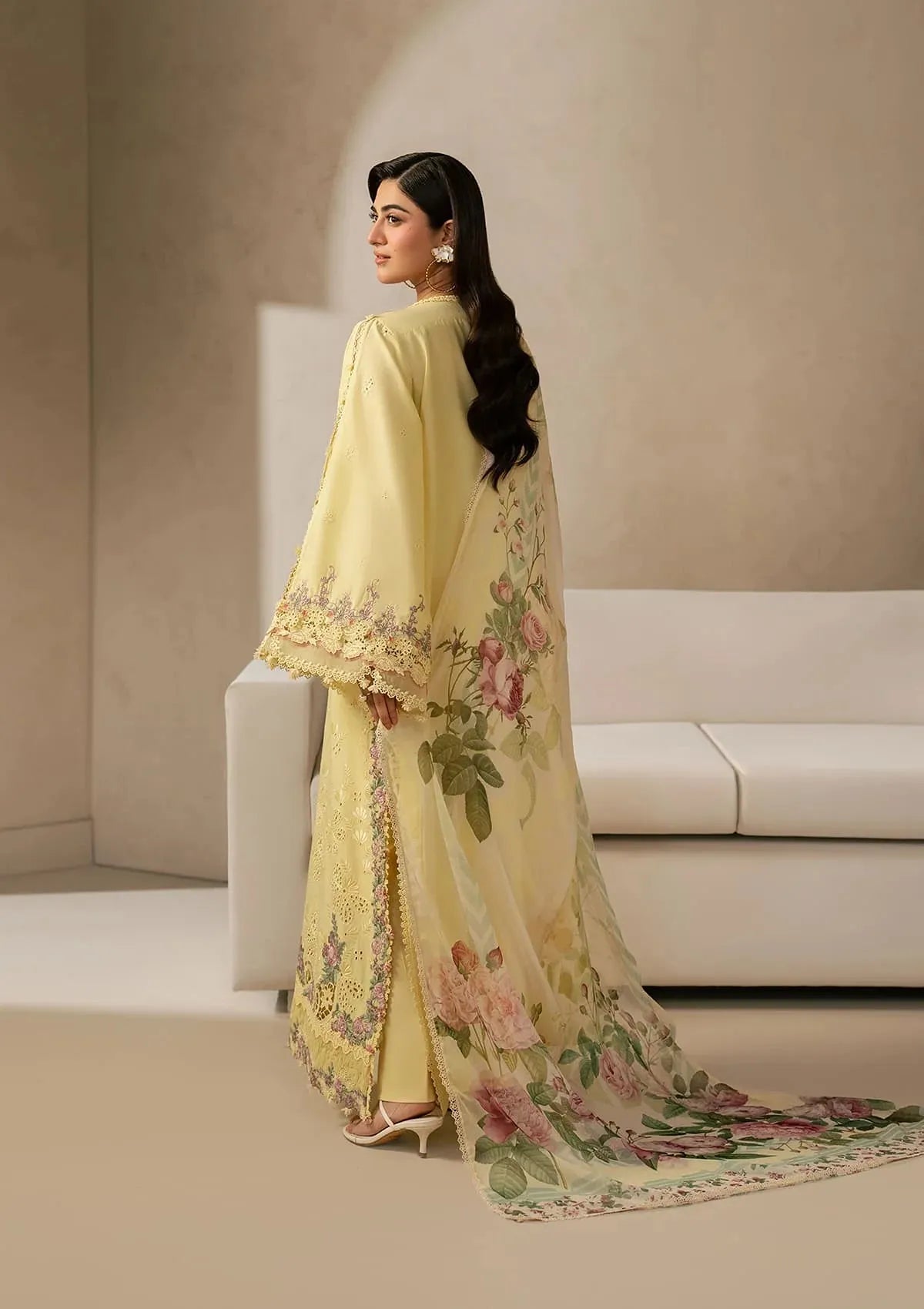 Elaf E-Craft Chikankari Lawn'26 EHC-3A SUNSTONE