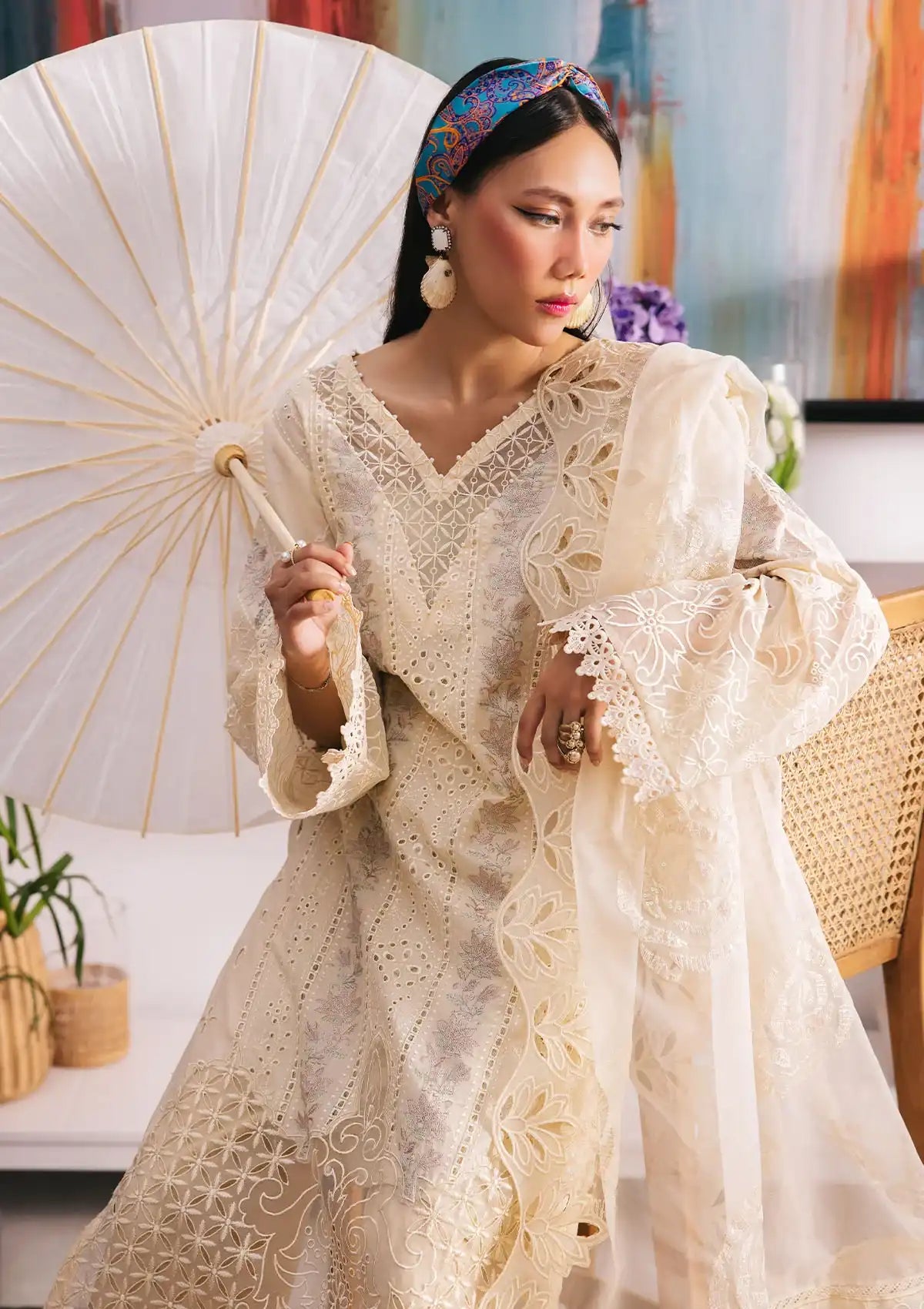 Nureh Eid Escape Luxury Lawn'24 NE-92 AMELFIE - Mohsin Saeed Fabrics