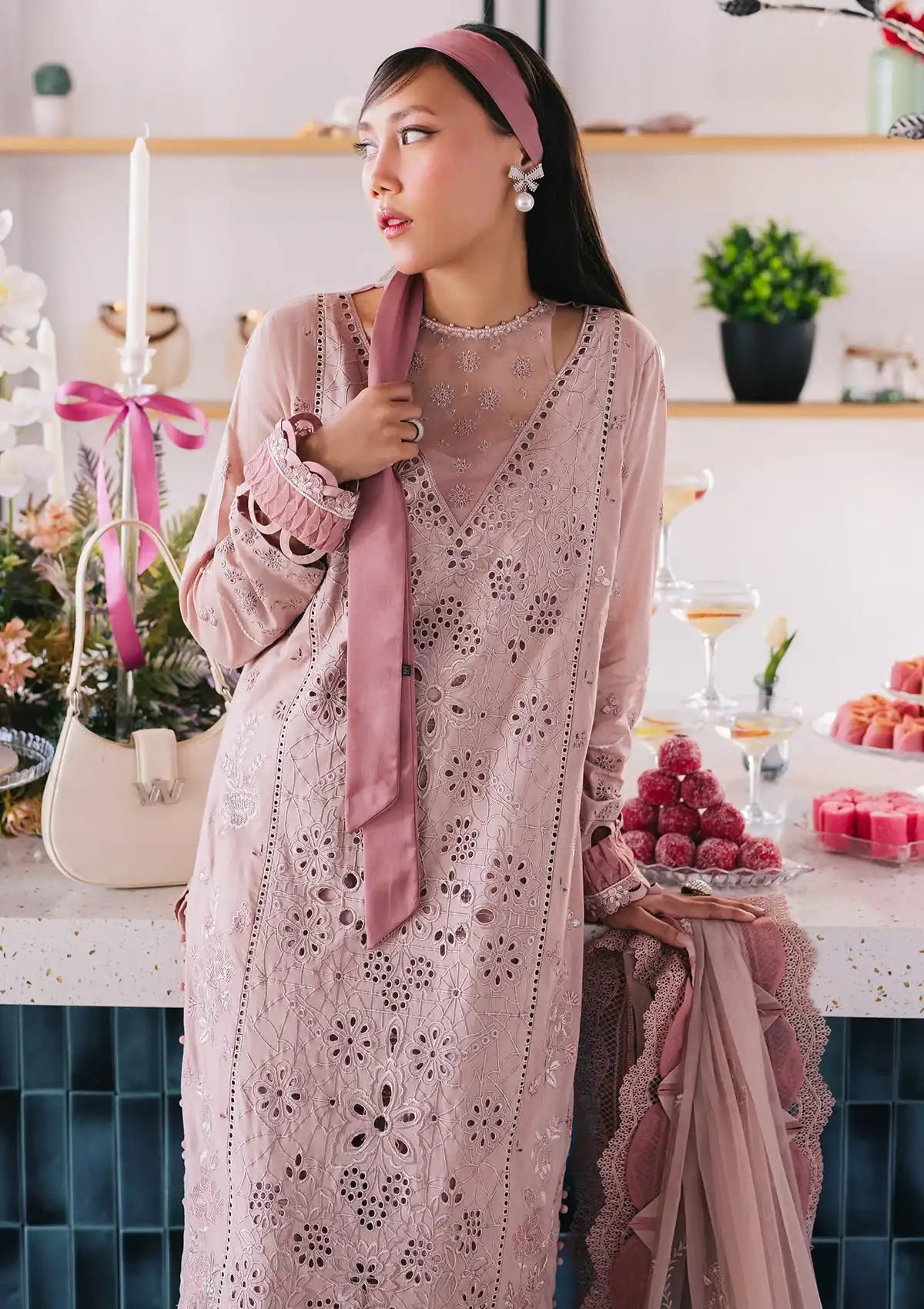 Nureh Eid Escape Luxury Lawn'24 NE-86 CINDY - Mohsin Saeed Fabrics