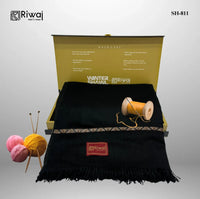 Hunza Wool Shawl By Riwaj SH-811 - Black