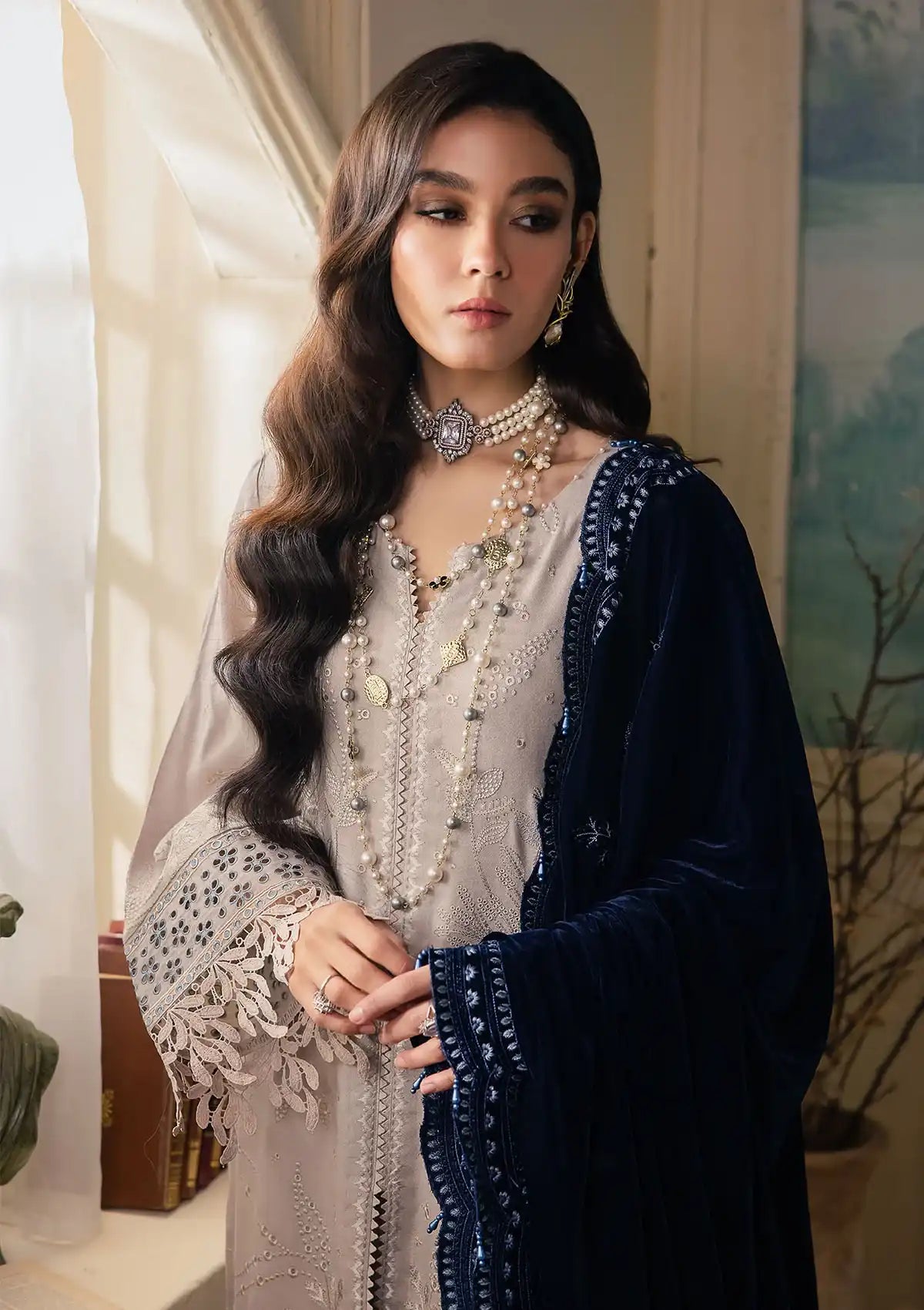 Nureh Exclusive Leather Peach'23 NE-68 CIA - Mohsin Saeed Fabrics