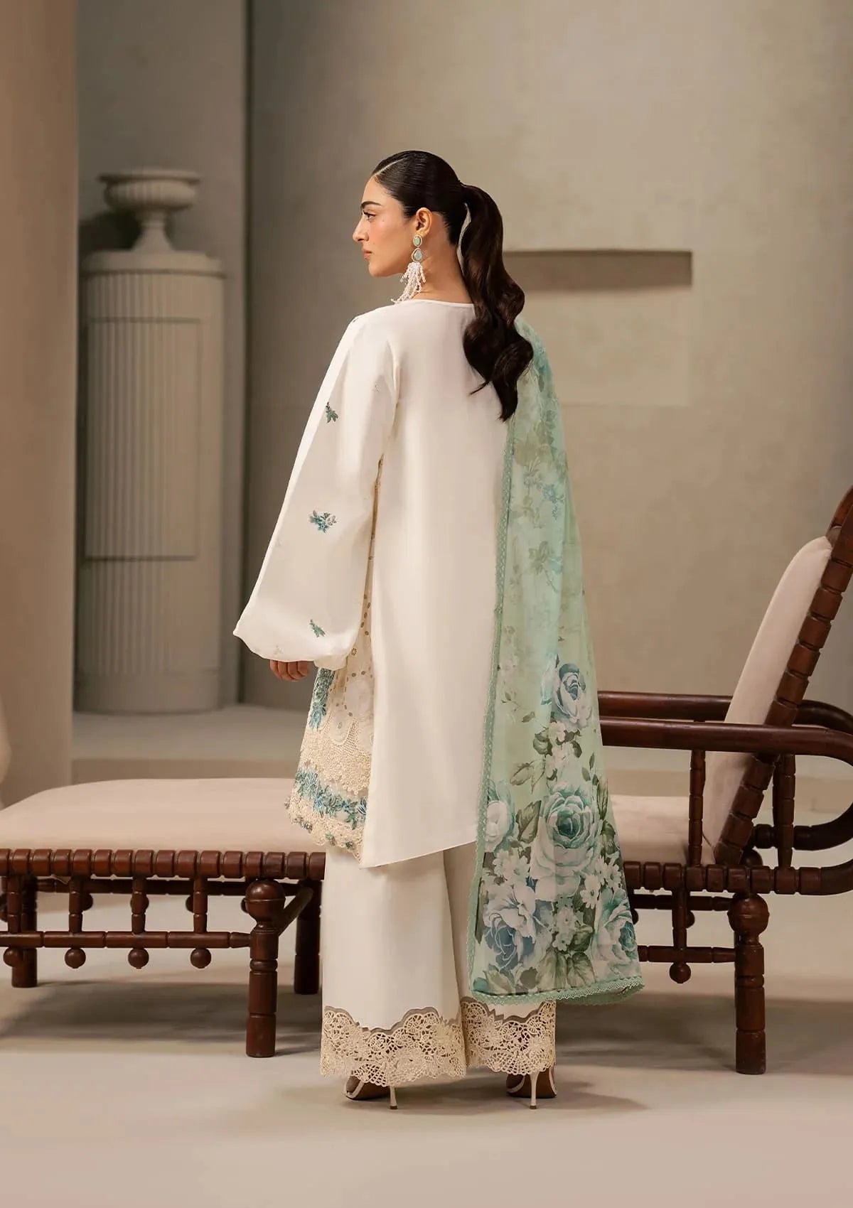 Elaf E-Craft Chikankari Lawn'26 EHC-1A VANILLA