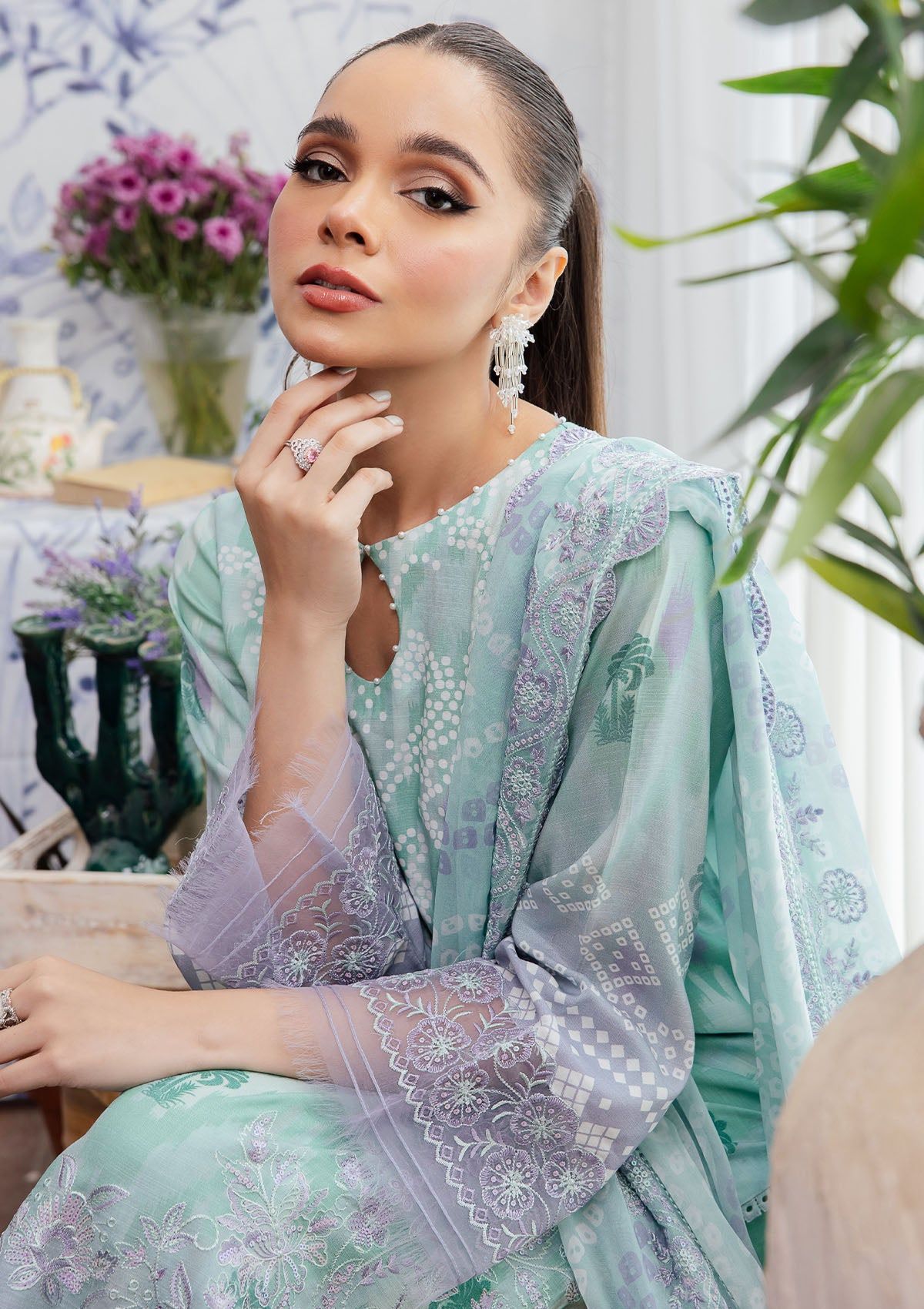 Nureh Gardenia Linen'23 NSG-129 - Mohsin Saeed Fabrics