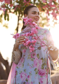 Elaf Print Chikankari Lawn'24 ECK-04A OCEAN BLOSSOMS - Mohsin Saeed Fabrics