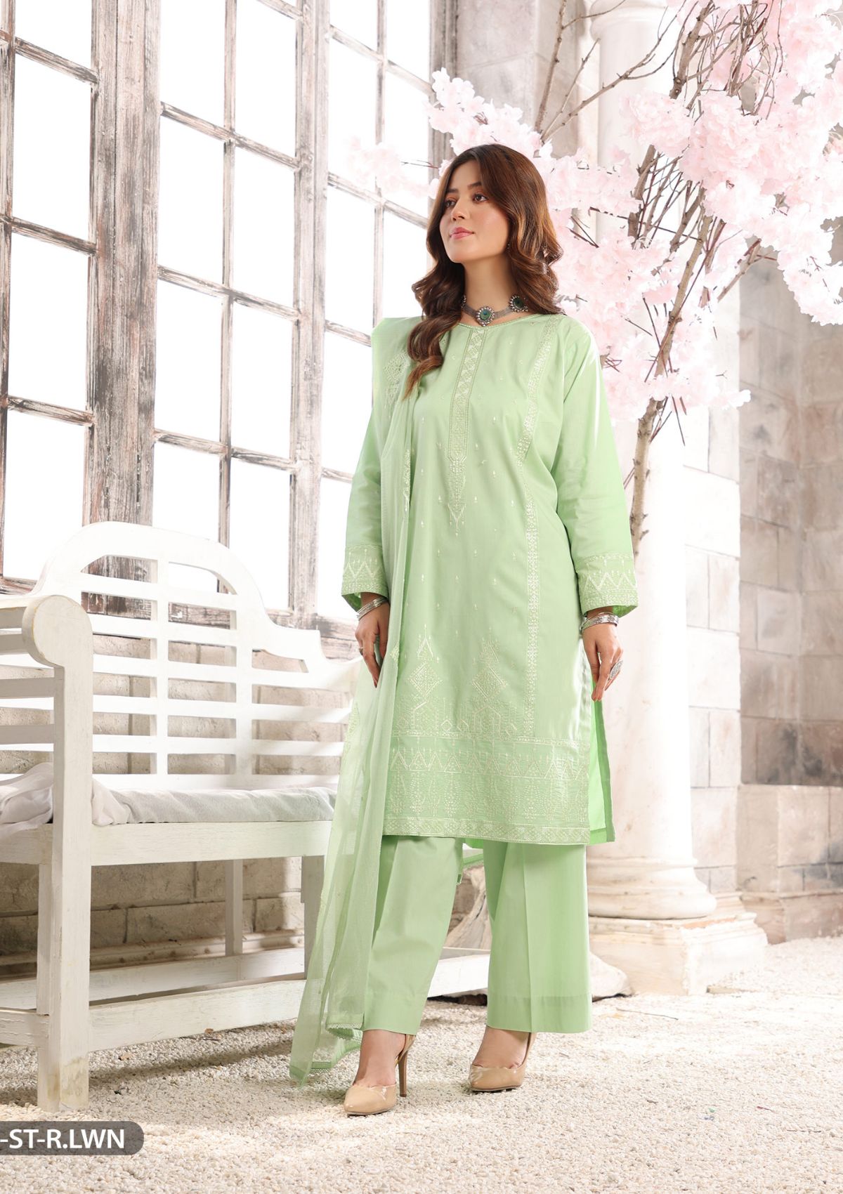 ShaPosh Casual Pret (1016-ST-R.LWN) - Mohsin Saeed Fabrics