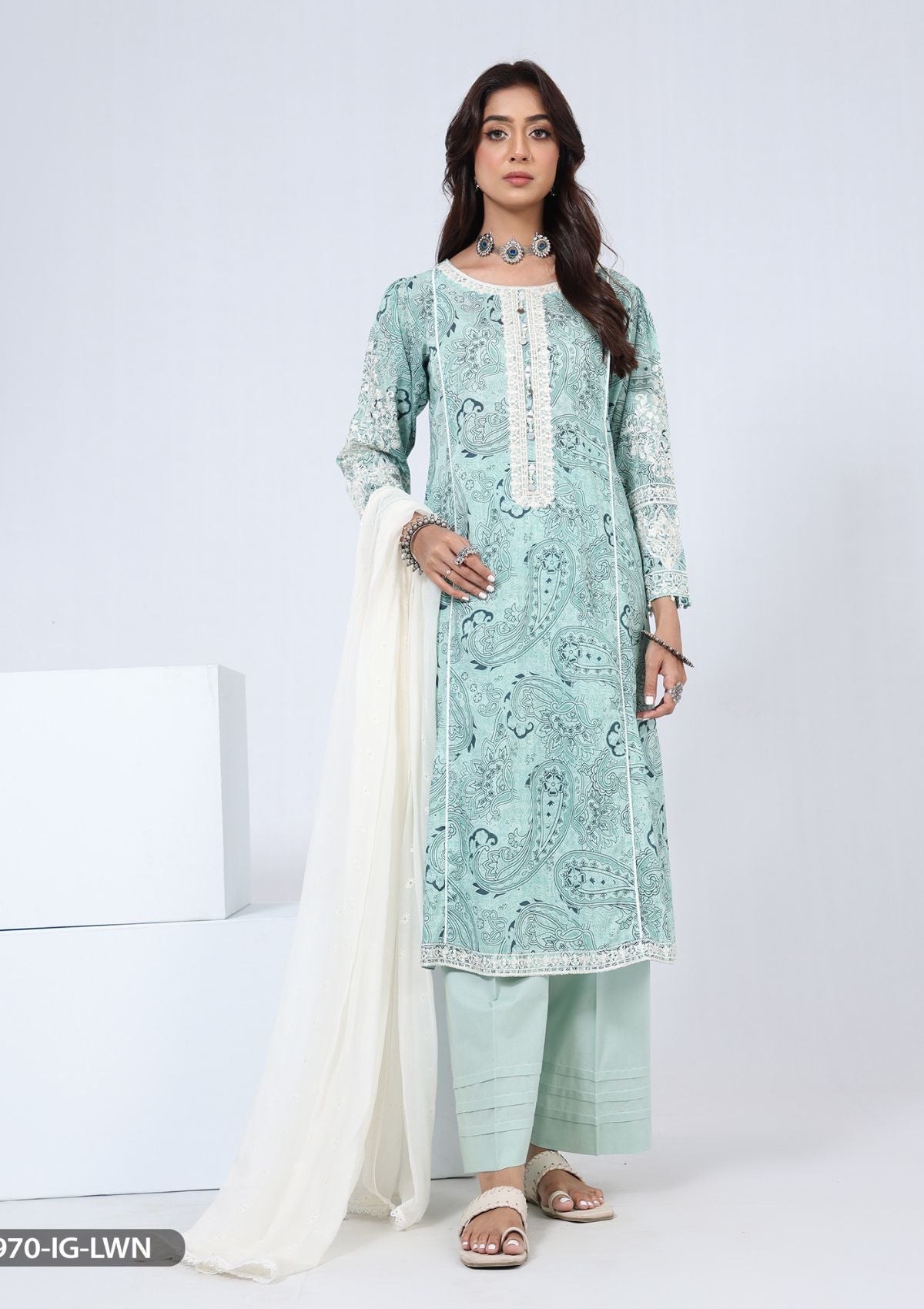ShaPosh Casual Pret (15966-IG-LWN) - Mohsin Saeed Fabrics