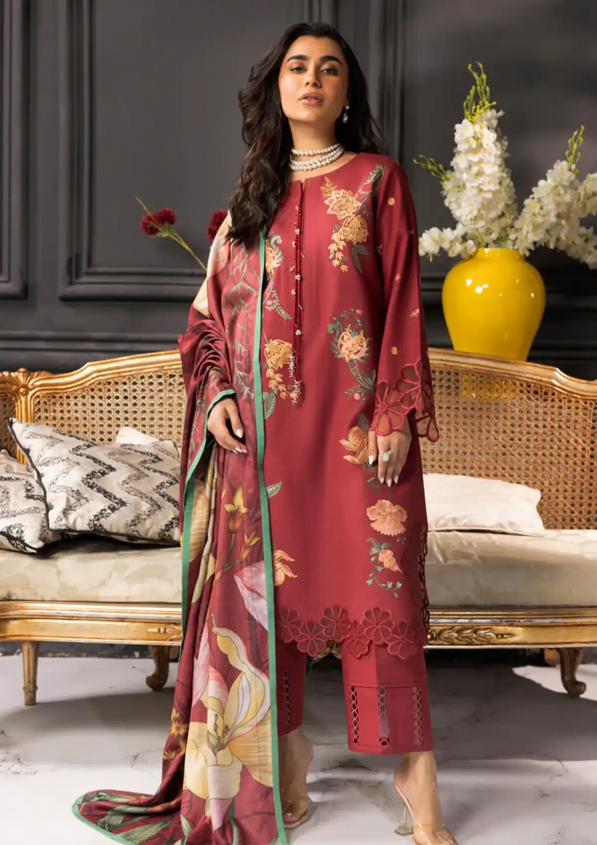 Rang Rasiya Carnation Khaddar'23 D-03 AMALA - Mohsin Saeed Fabrics