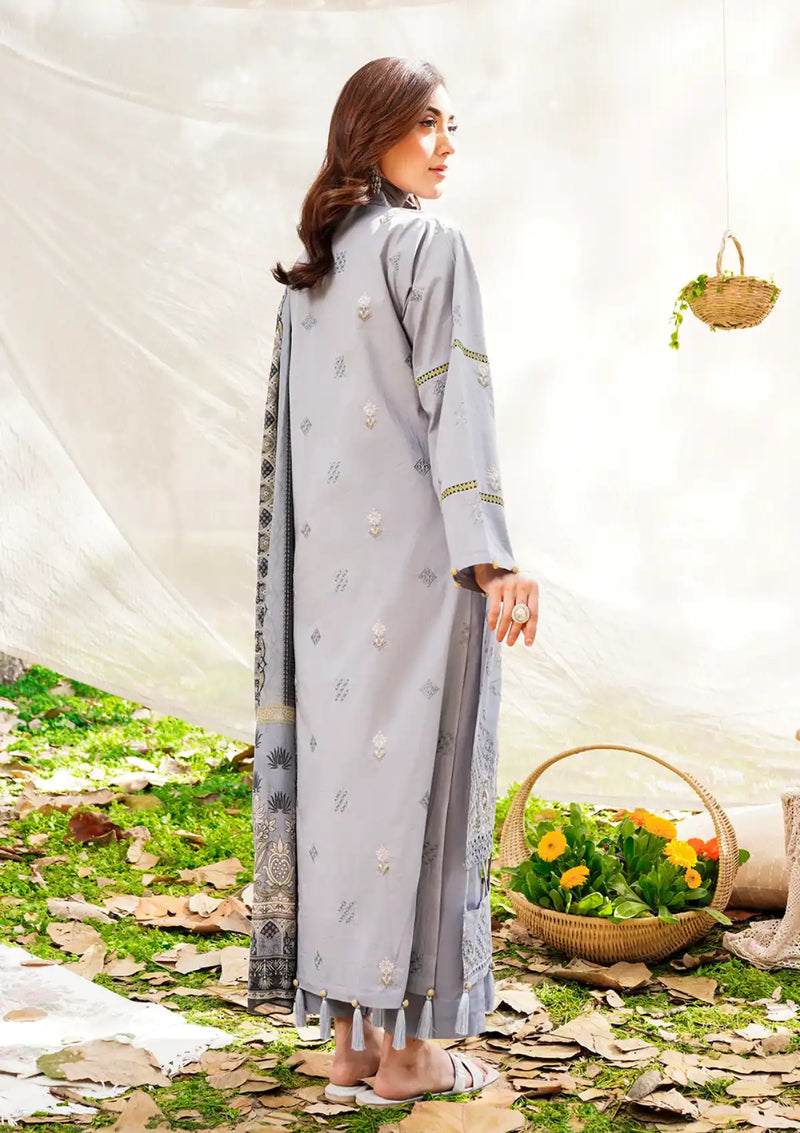 Safwa Skye Emb Lawn'24 Vol-01 SKY-01 - Mohsin Saeed Fabrics