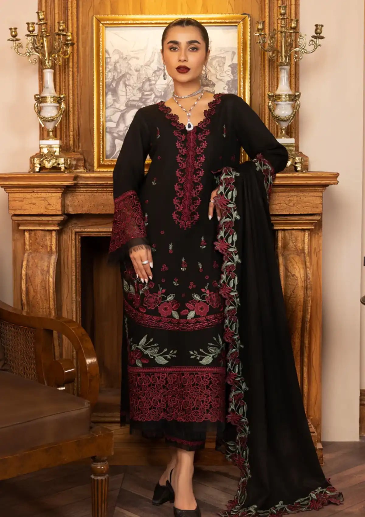 Rang Rasiya Carnation Khaddar'23 D-07 FIBHA - Mohsin Saeed Fabrics