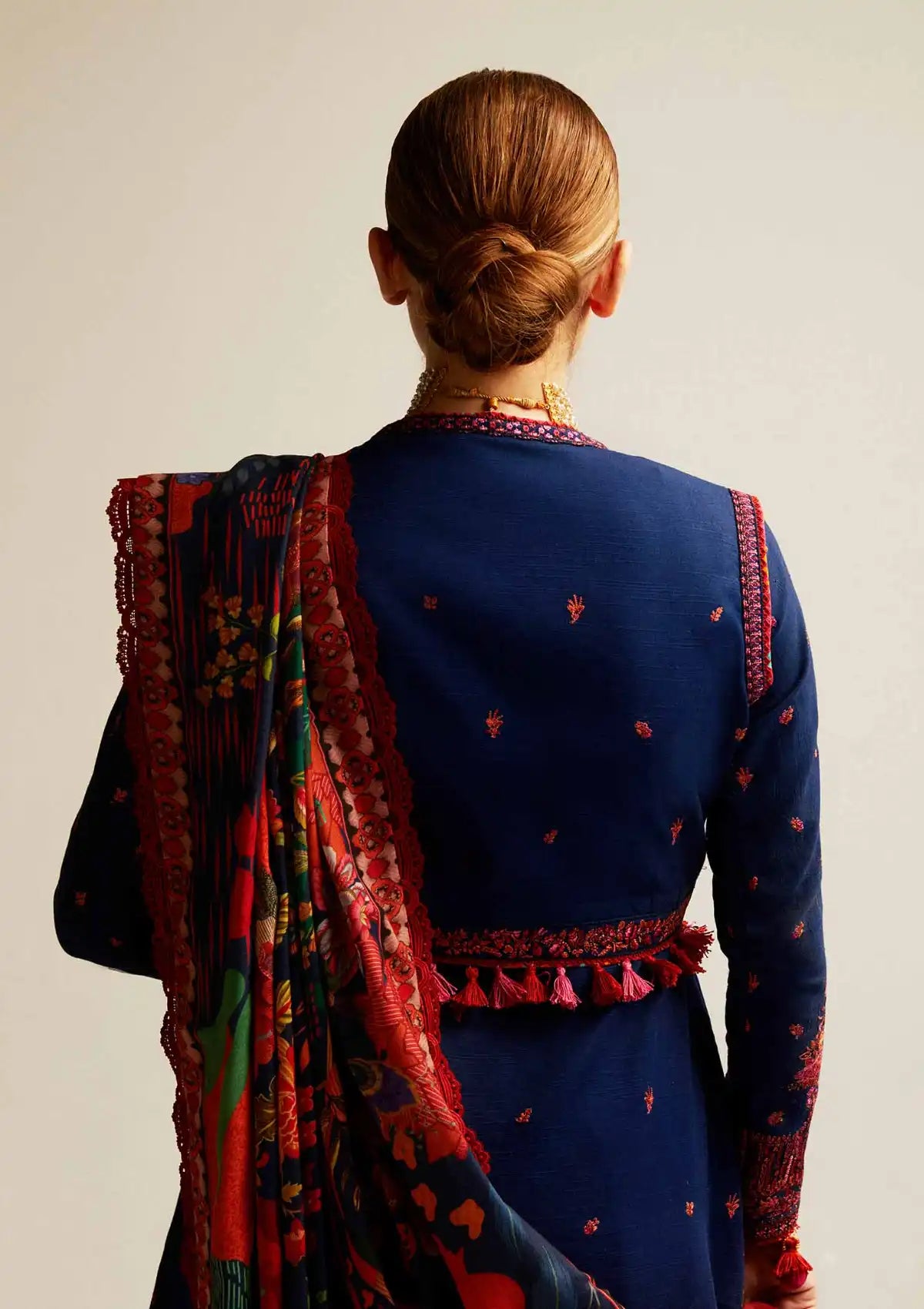 Hussain Rehar Winter Shawl Khaddar'23 Cerulean - Mohsin Saeed Fabrics