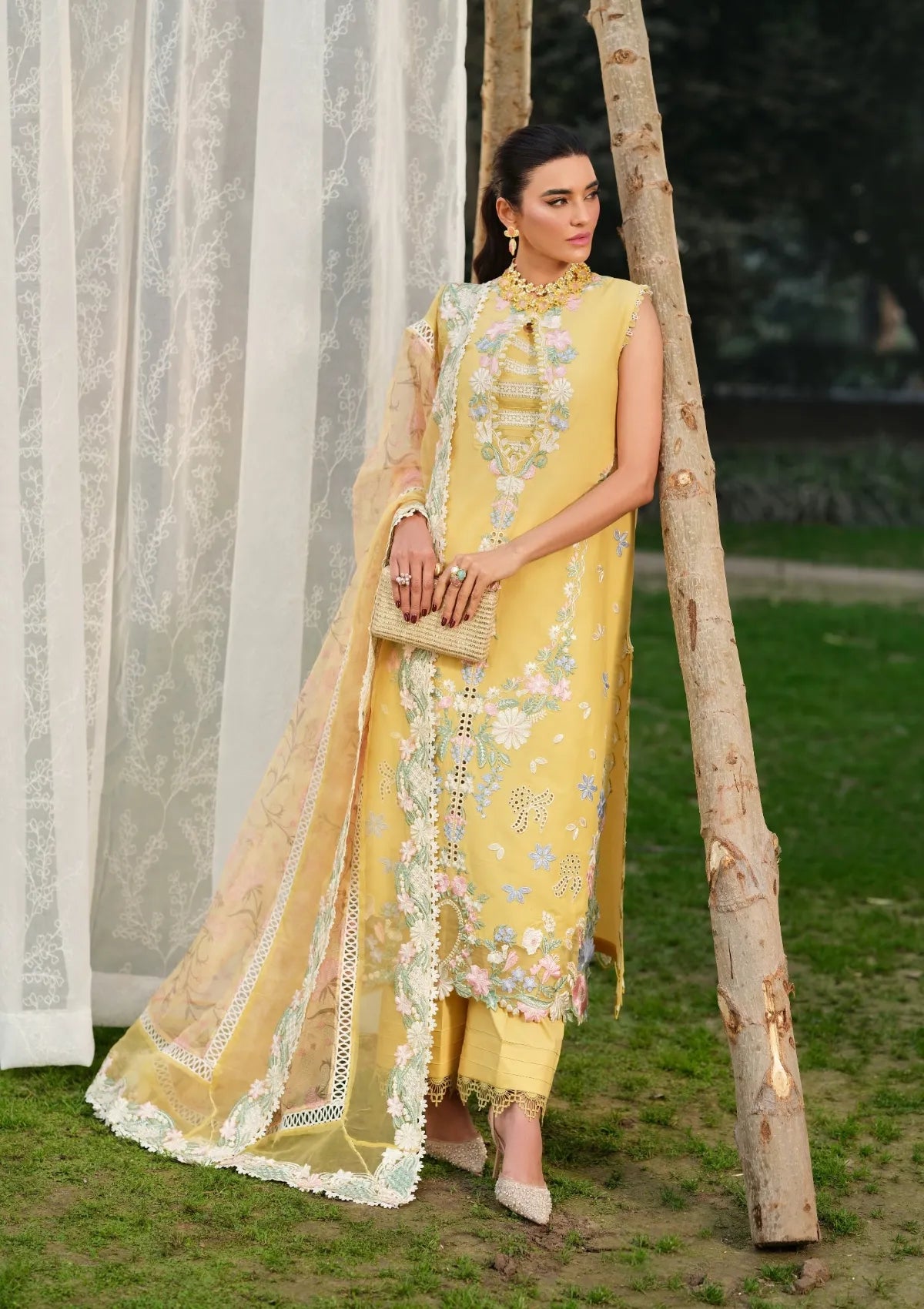 Maryam Hussain Luxury Lawn'26 D-06 Sunflower