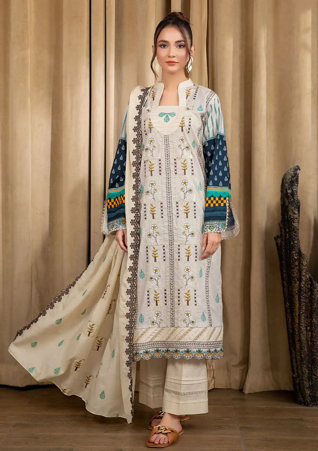 Safwa Bliss Emb Lawn'24 SBL-10 - Mohsin Saeed Fabrics