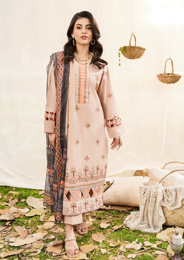 Safwa Skye Emb Lawn'24 Vol-01 SKY-07 - Mohsin Saeed Fabrics