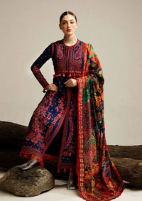 Hussain Rehar Winter Shawl Khaddar'23 Cerulean - Mohsin Saeed Fabrics