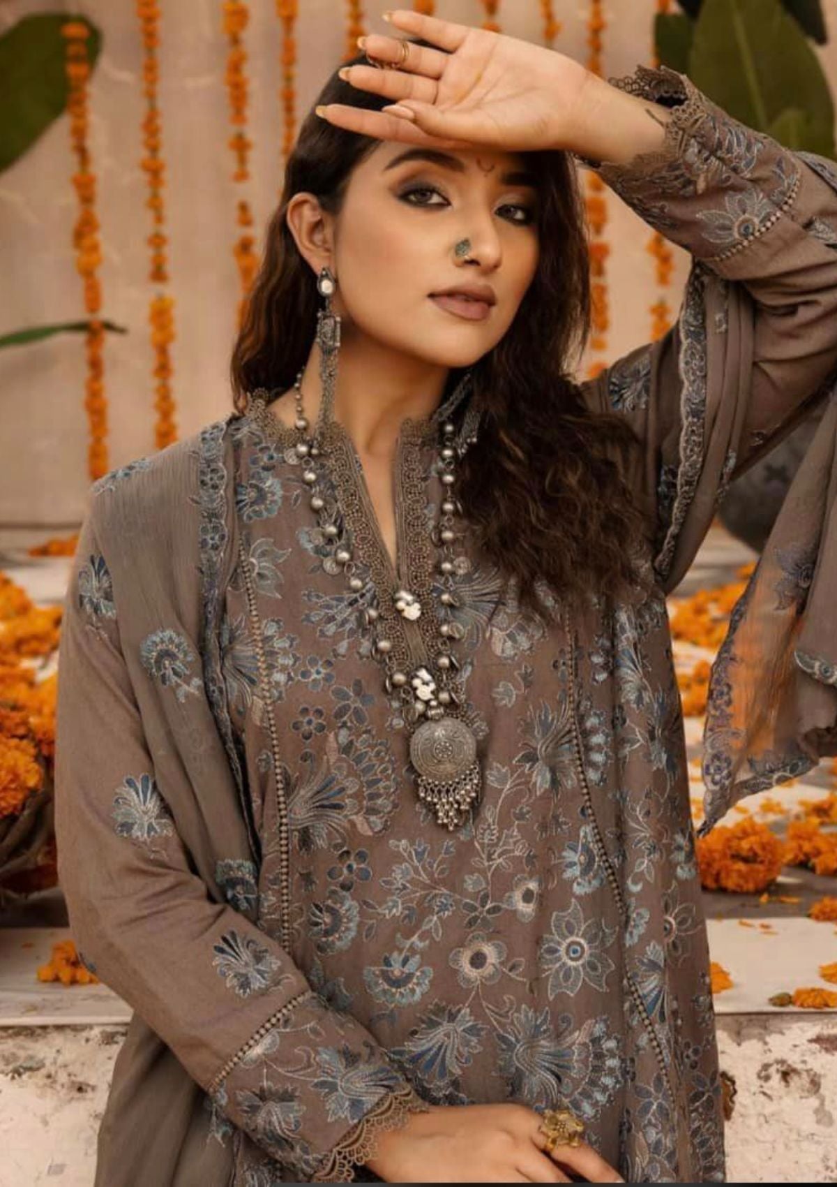 Khoobsurat Mehak Emb Karandi'23 M-04 - Mohsin Saeed Fabrics