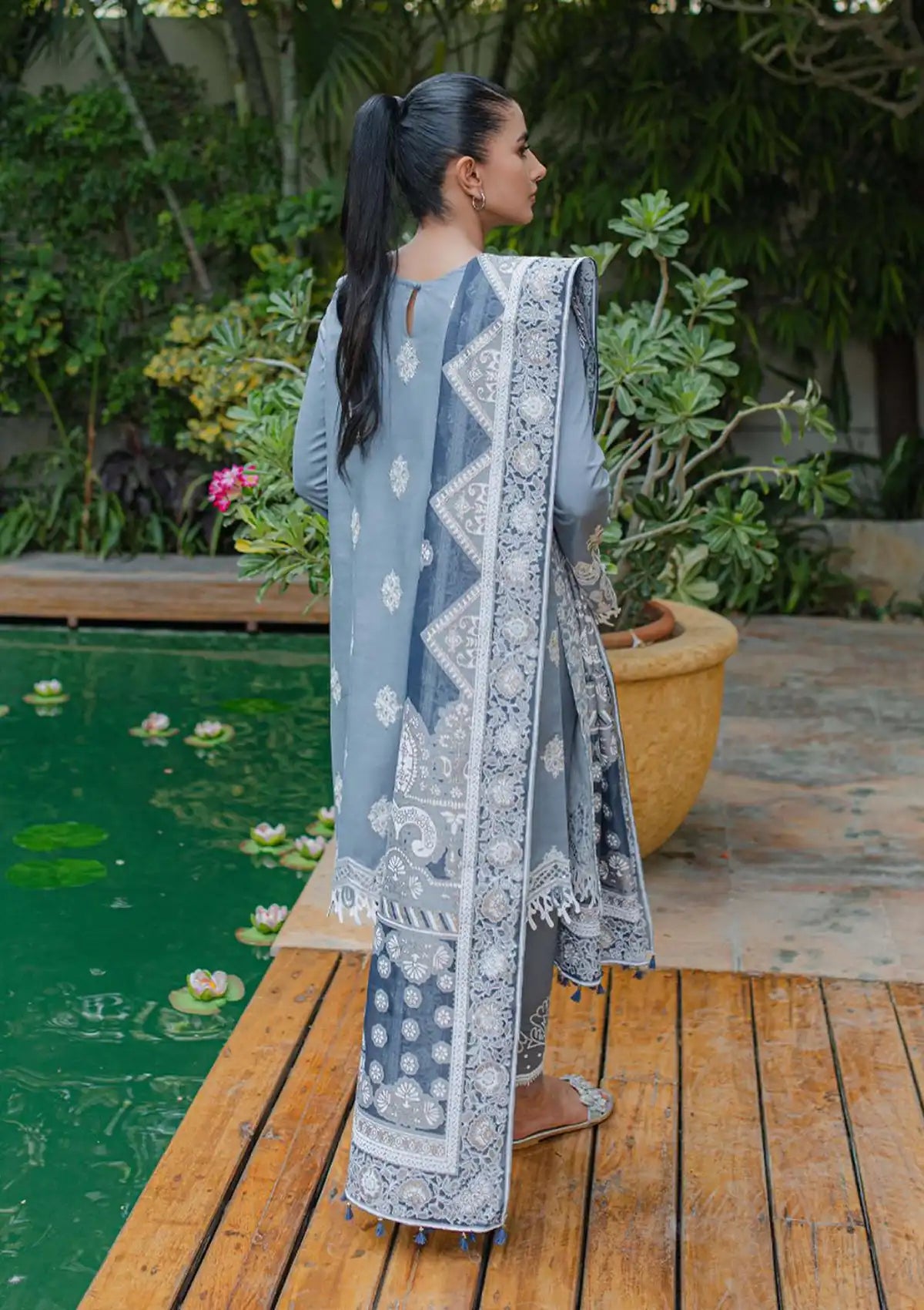 Qalamkar Qline Linen Collection'23 WL-02 (AVELINE) - Mohsin Saeed Fabrics