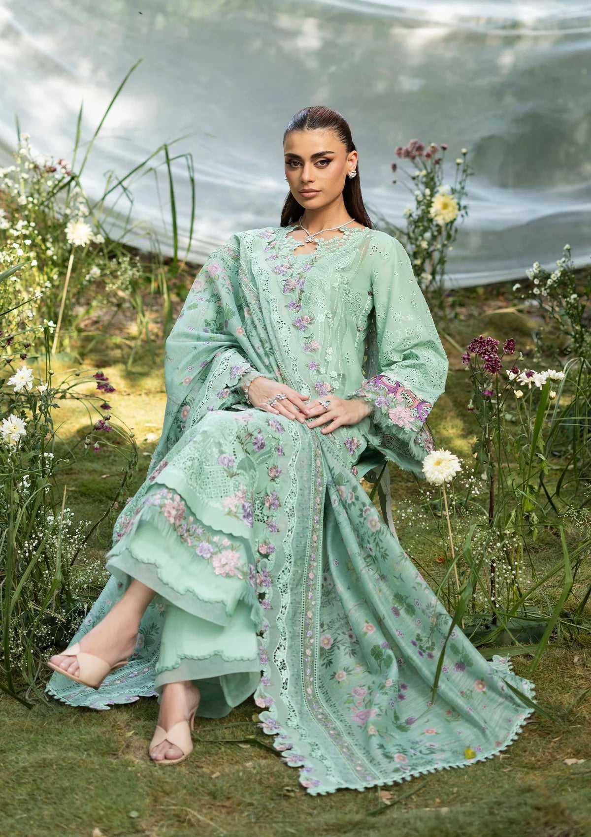 Elaf Luxury Lawn Vol-2'26 ELQ-3A DAISY CHAIN