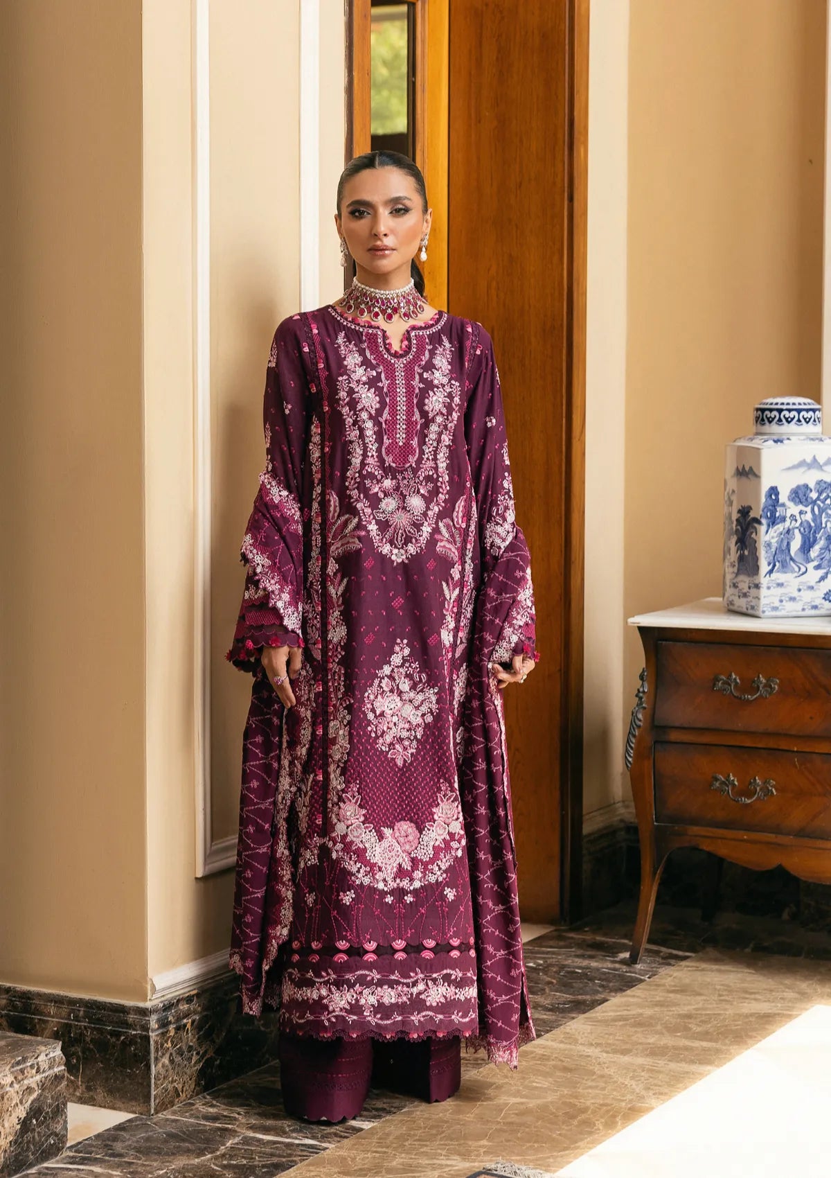 Elaf Luxury Winter'25 EWK-2B Berryblush