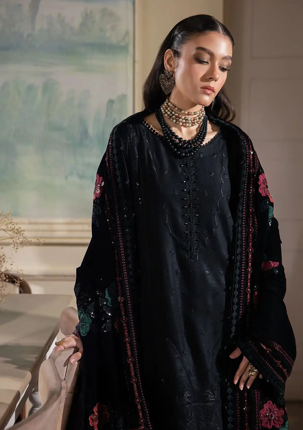 Nureh Exclusive Leather Peach'23 NE-72 BRAZILA - Mohsin Saeed Fabrics