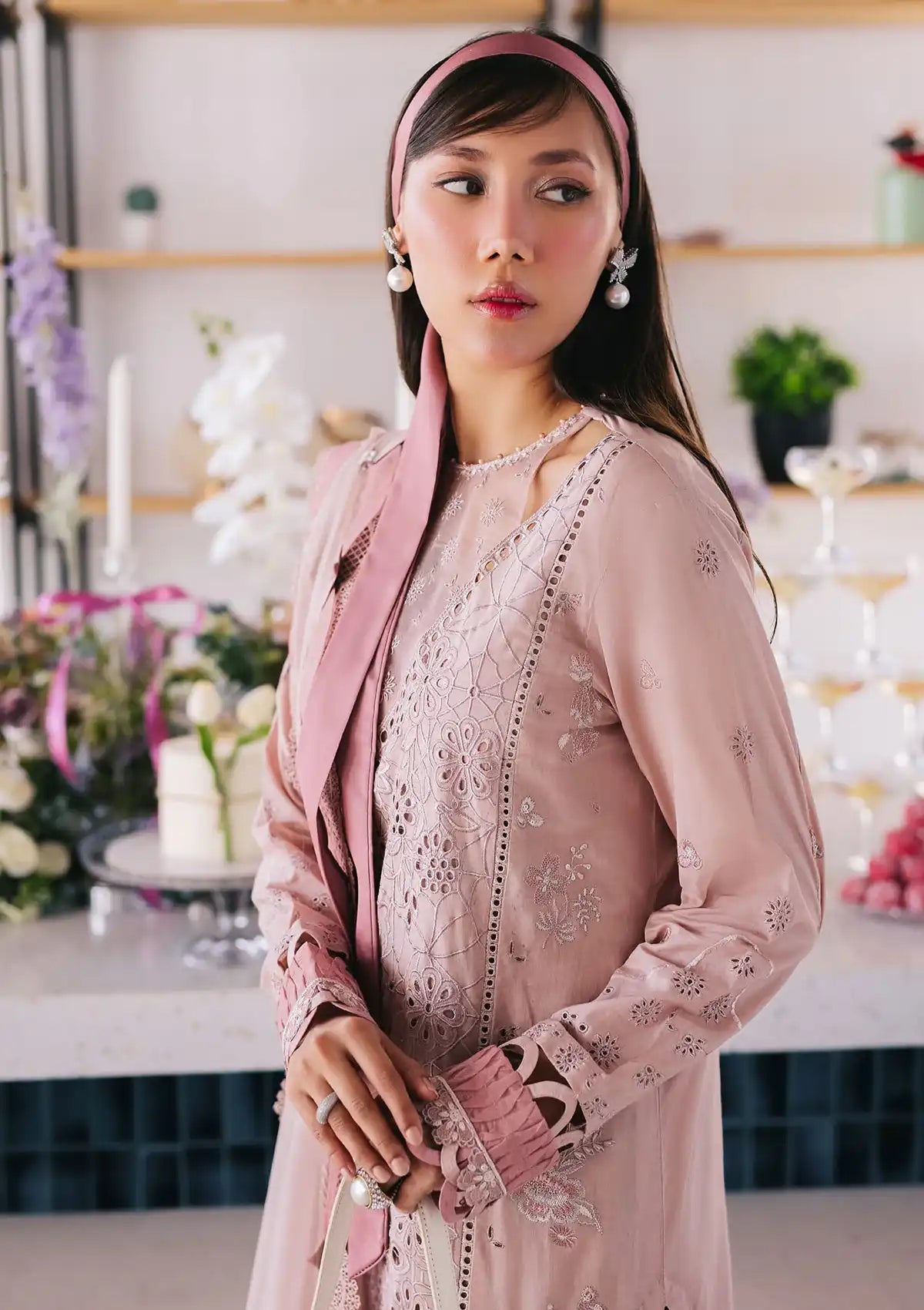 Nureh Eid Escape Luxury Lawn'24 NE-86 CINDY - Mohsin Saeed Fabrics