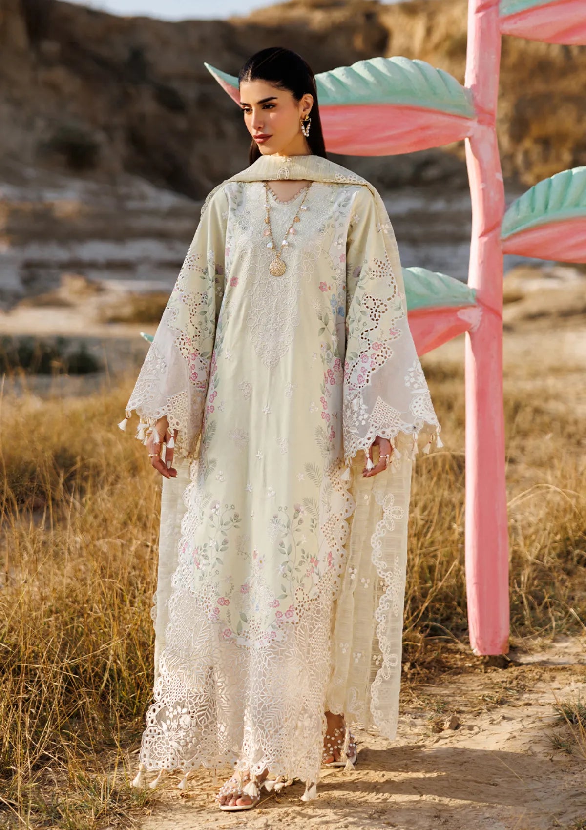 Emaan Adeel Sunlit Groove Luxury Lawn'26 -BLOSSOM BEAT