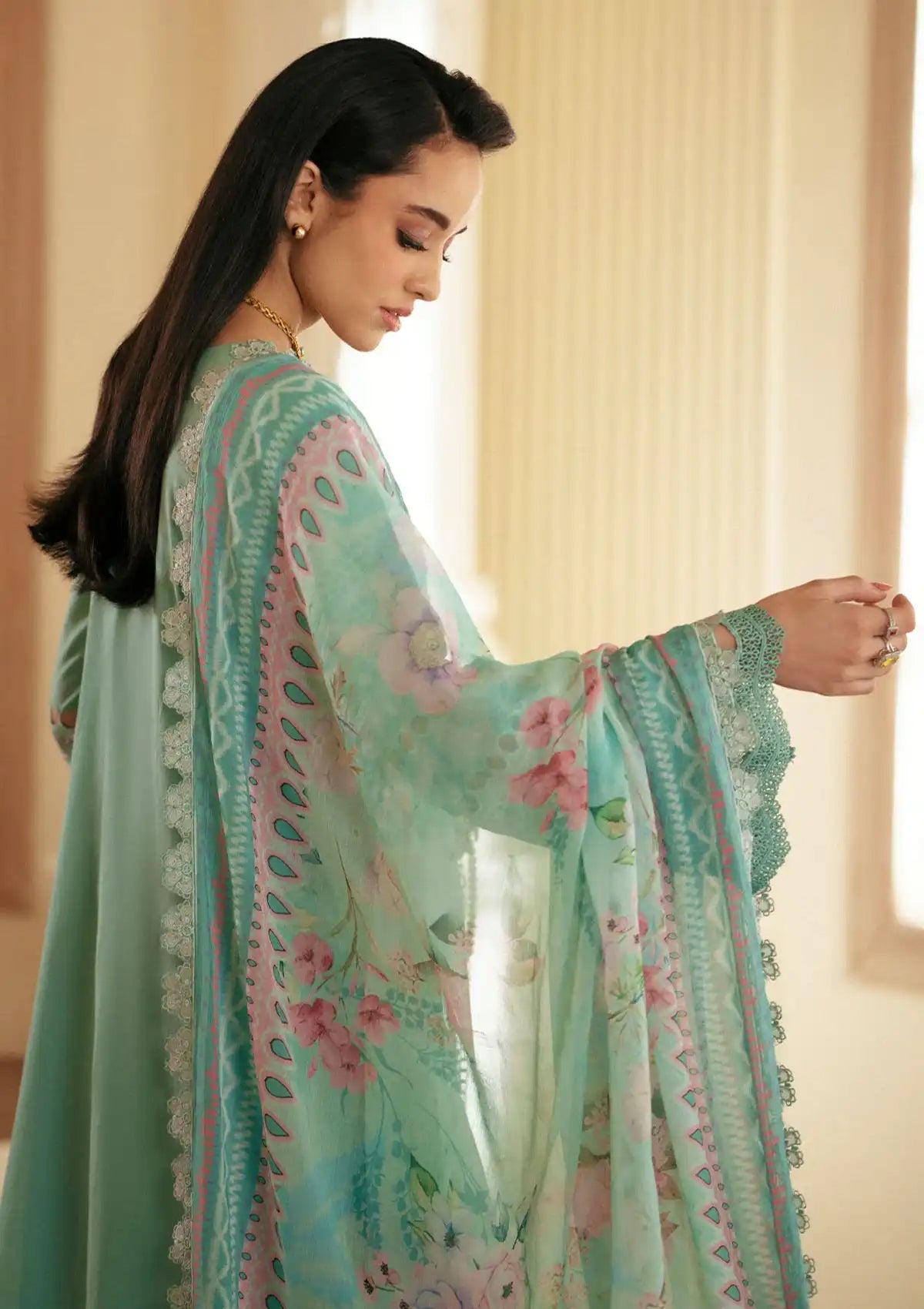 Nureh Maya Embroidered Lawn'24 NS-144 - Mohsin Saeed Fabrics